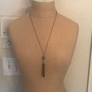 Boho turquoise pendant necklace